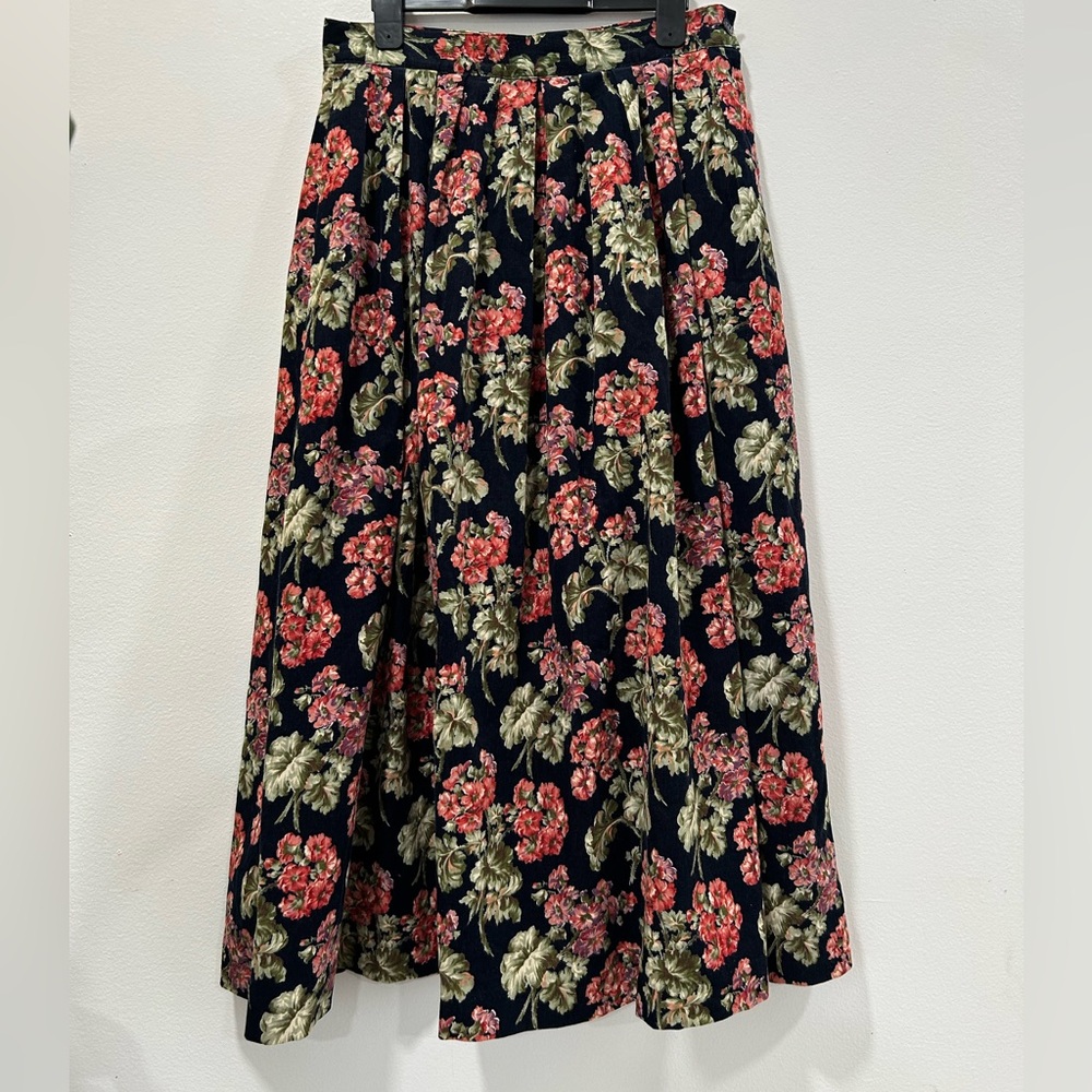 HERMAN GEIST 100% cotton corduroy Floral Long skirt